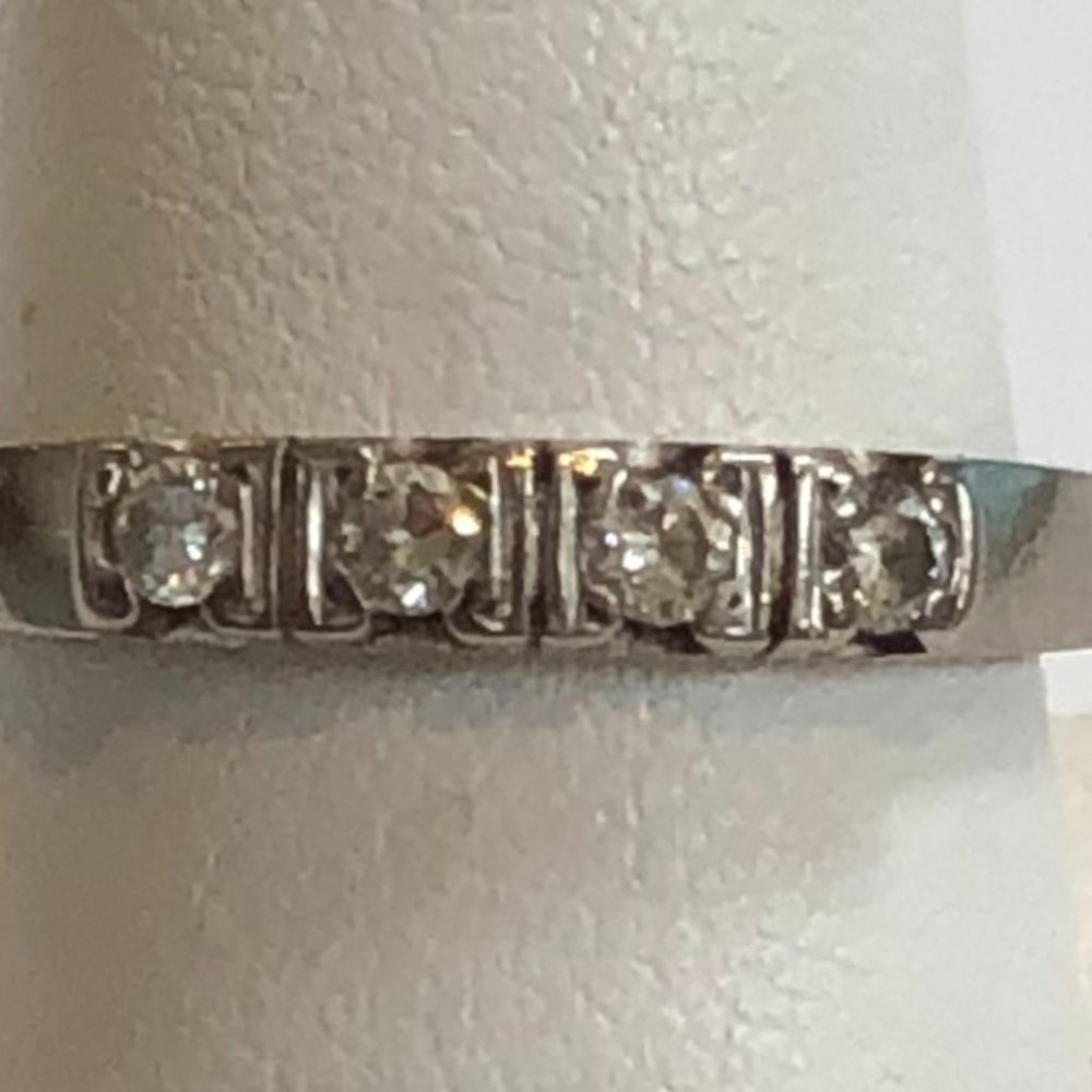 Vintage- Wedding Ring Set Beautiful White Gold And Diamonds